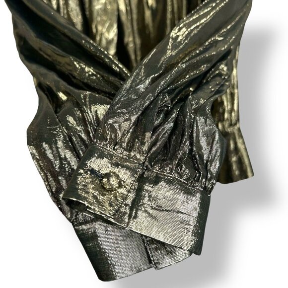 Vintage Helene St. Marie Metallic Gold Lame Blouse - Picture 3 of 7